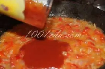 Вермишель со свининой под соусом “Сальса”: рецепт пошаговым фото